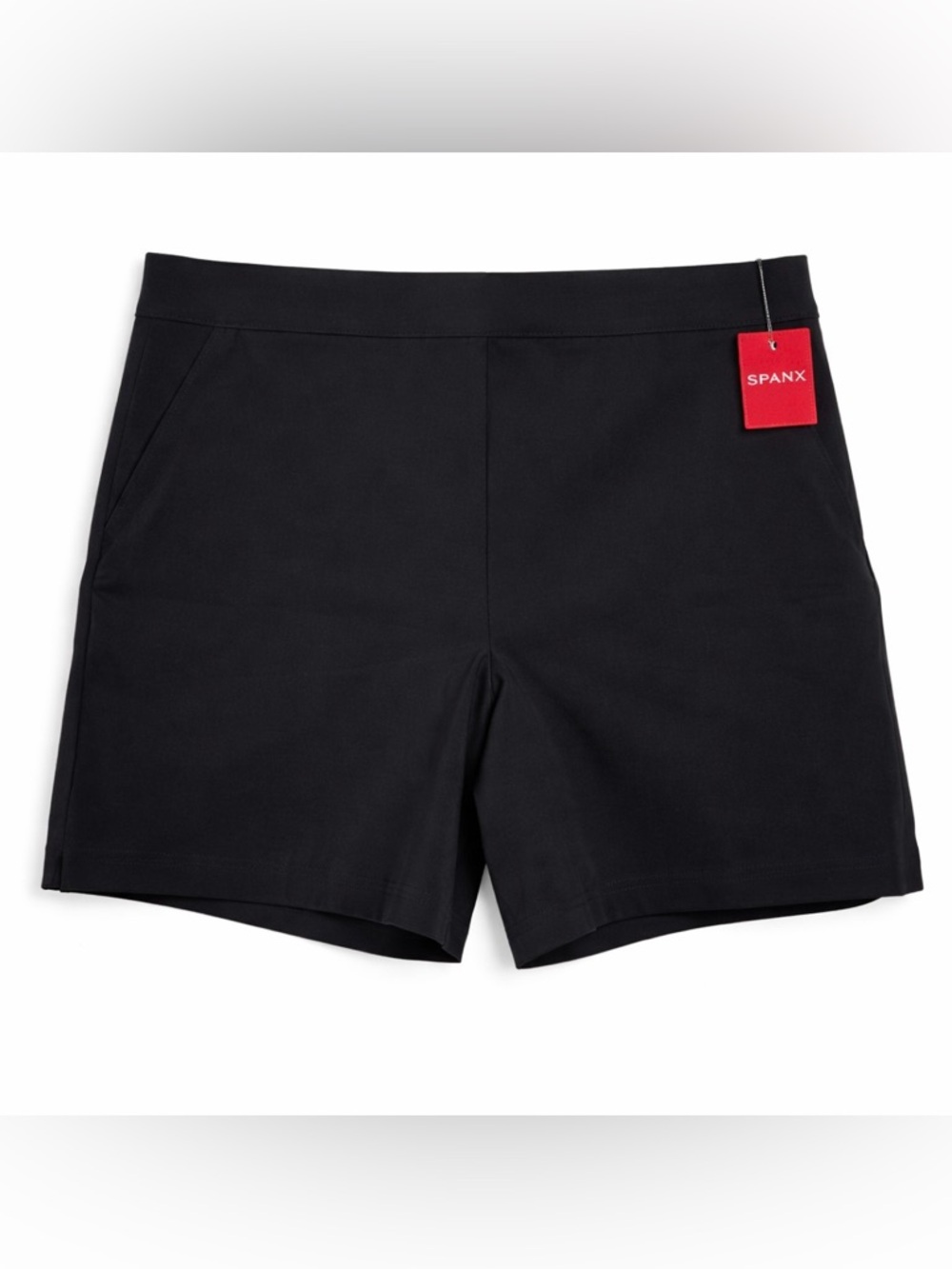 Spanx Polished 6” On the Go Shorts Black Solid Pull On Stretch Size S NWT